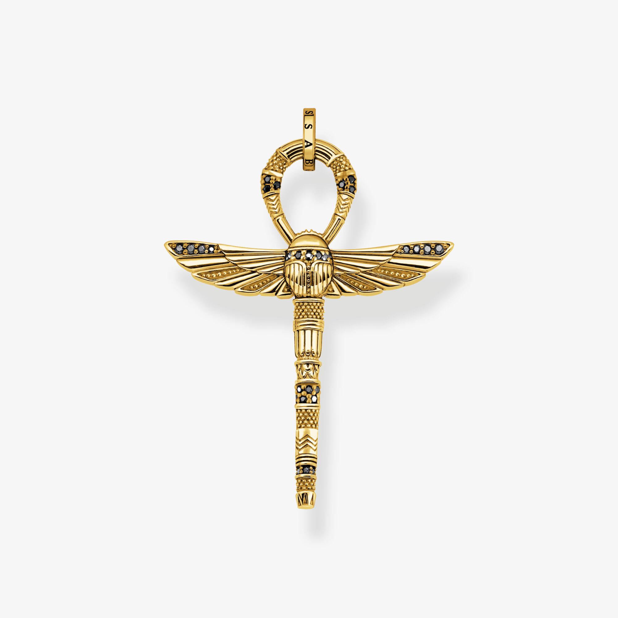 THOMAS SABO Kettenanhänger Ankh mit Skarabäus vergoldet, Sterlingsilber Gelbgold vergoldet, Größe: one size, Unisex