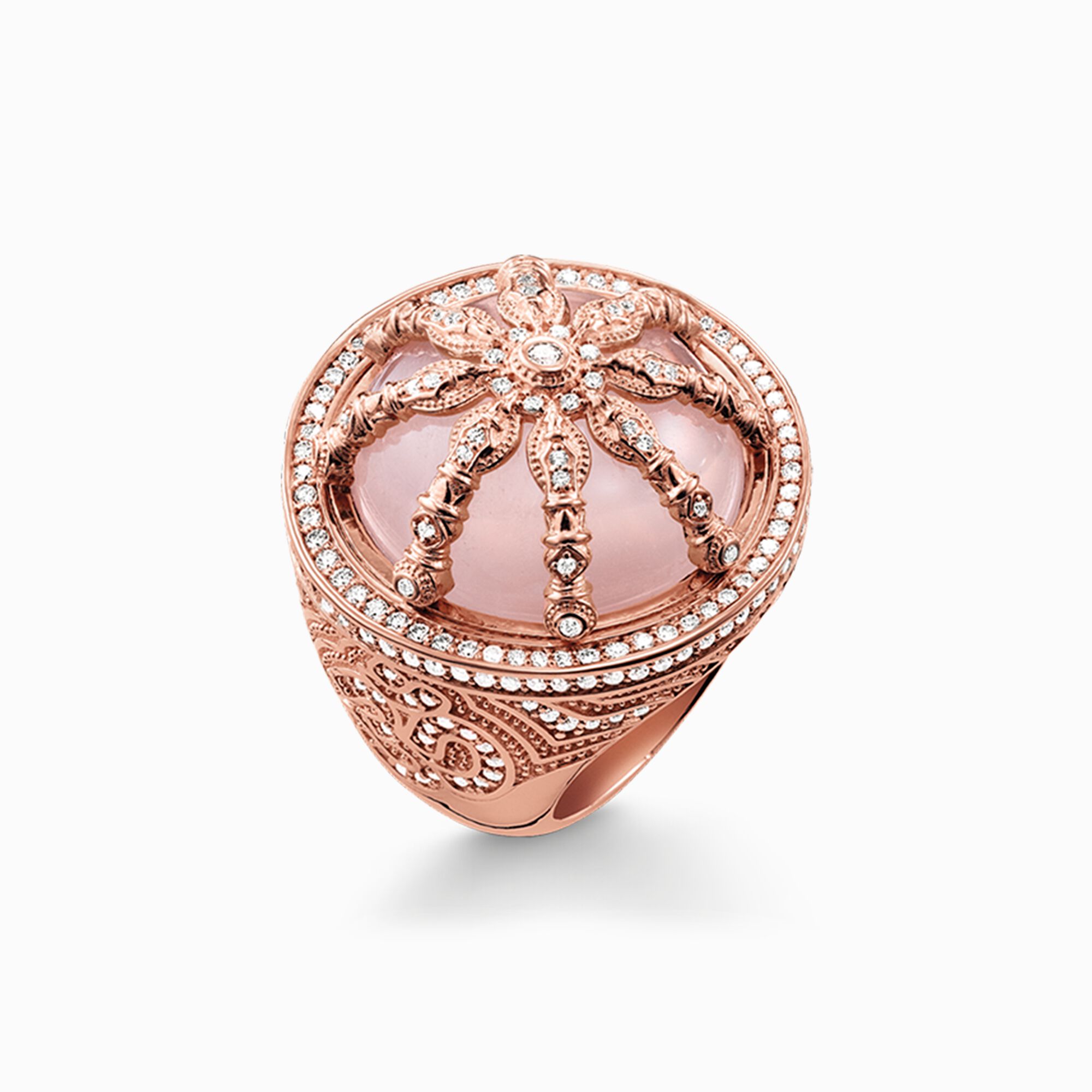 Anillo de c&oacute;ctel Karma Wheel rosa de la colección Karma Beads en la tienda online de THOMAS SABO