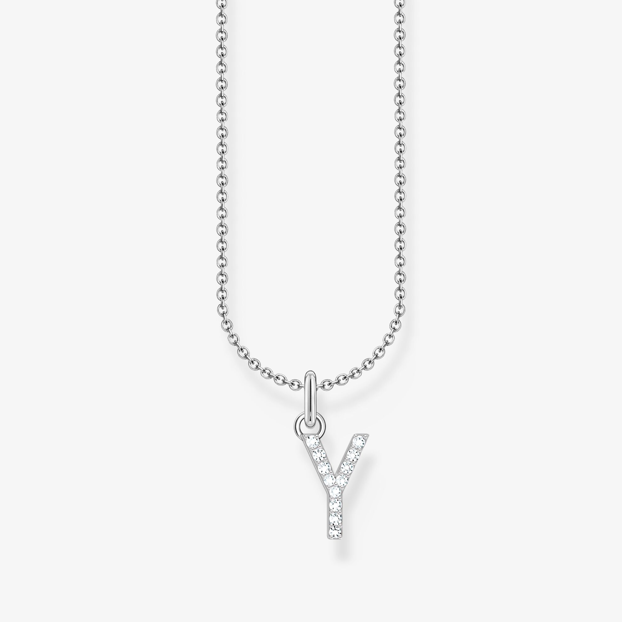 THOMAS SABO Kette mit Buchstaben-Anhänger Y Silber, Sterlingsilber, Größe: 45 cm, Damen