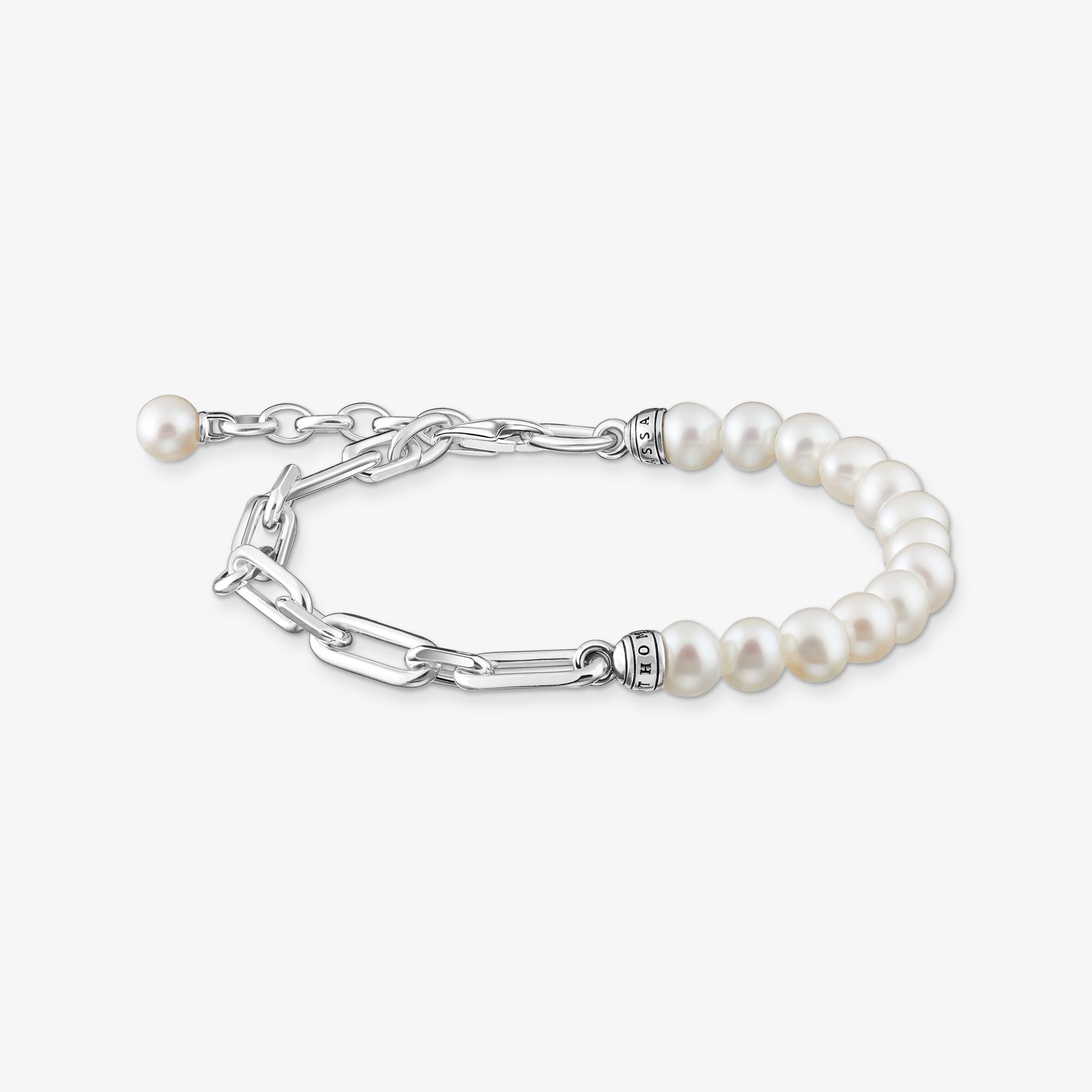 THOMAS SABO Bracelet liens et perles argent Argent sterling, Taille: 19 cm, Unisex