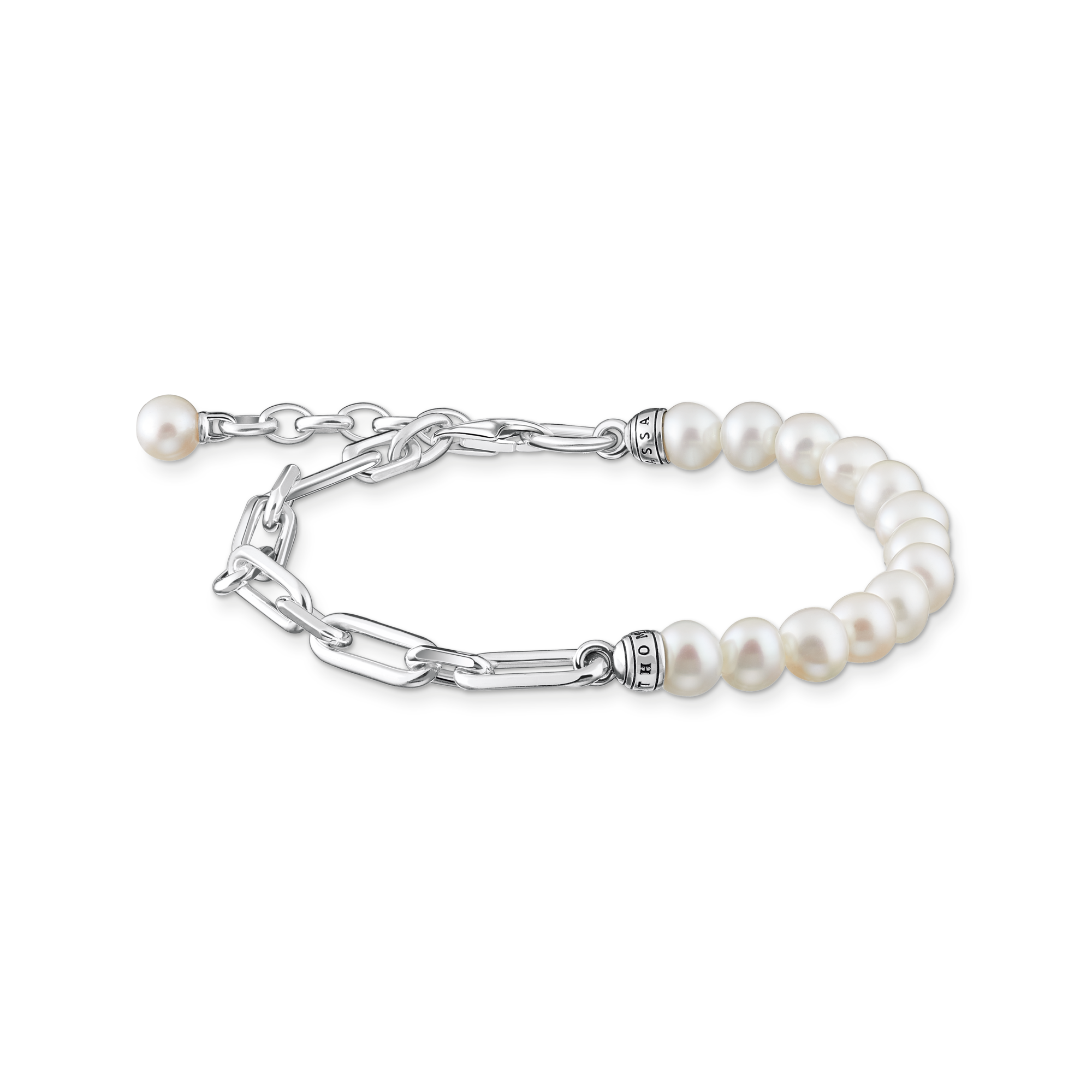 Thomas Sabo Armband Glieder und Perlen silber weiß A2031-167-14-L19V
