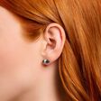 Silver ear studs with hexagonal onyx from the  collection in the THOMAS SABO online store