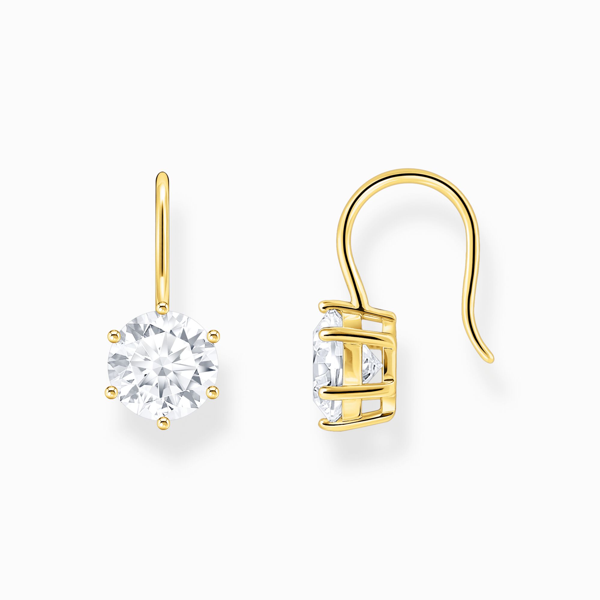 Gold-plated earrings with white zirconia from the  collection in the THOMAS SABO online store