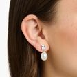 Ohrringe Perle mit wei&szlig;em Stein silber aus der  Kollektion im Online Shop von THOMAS SABO