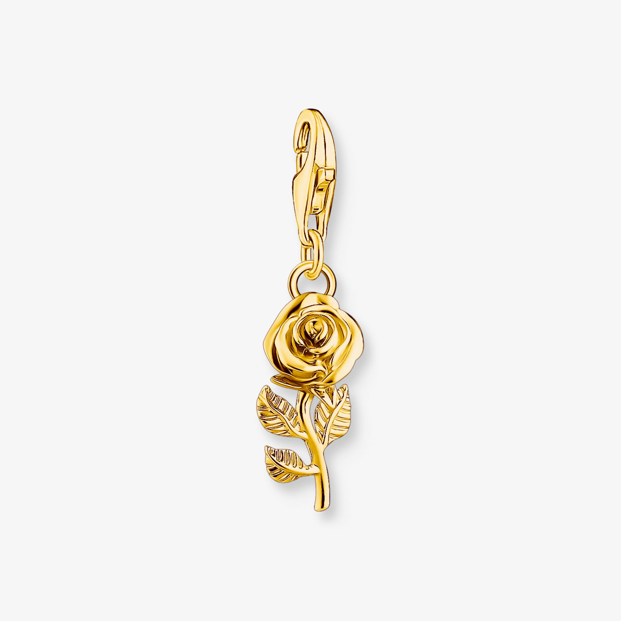 THOMAS SABO Charm-Anhänger Rose vergoldet, Sterlingsilber Gelbgold vergoldet, Größe: one size, Damen