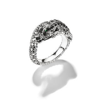 Blackened silver ring crocodile with black and green stones from the  collection in the THOMAS SABO online store