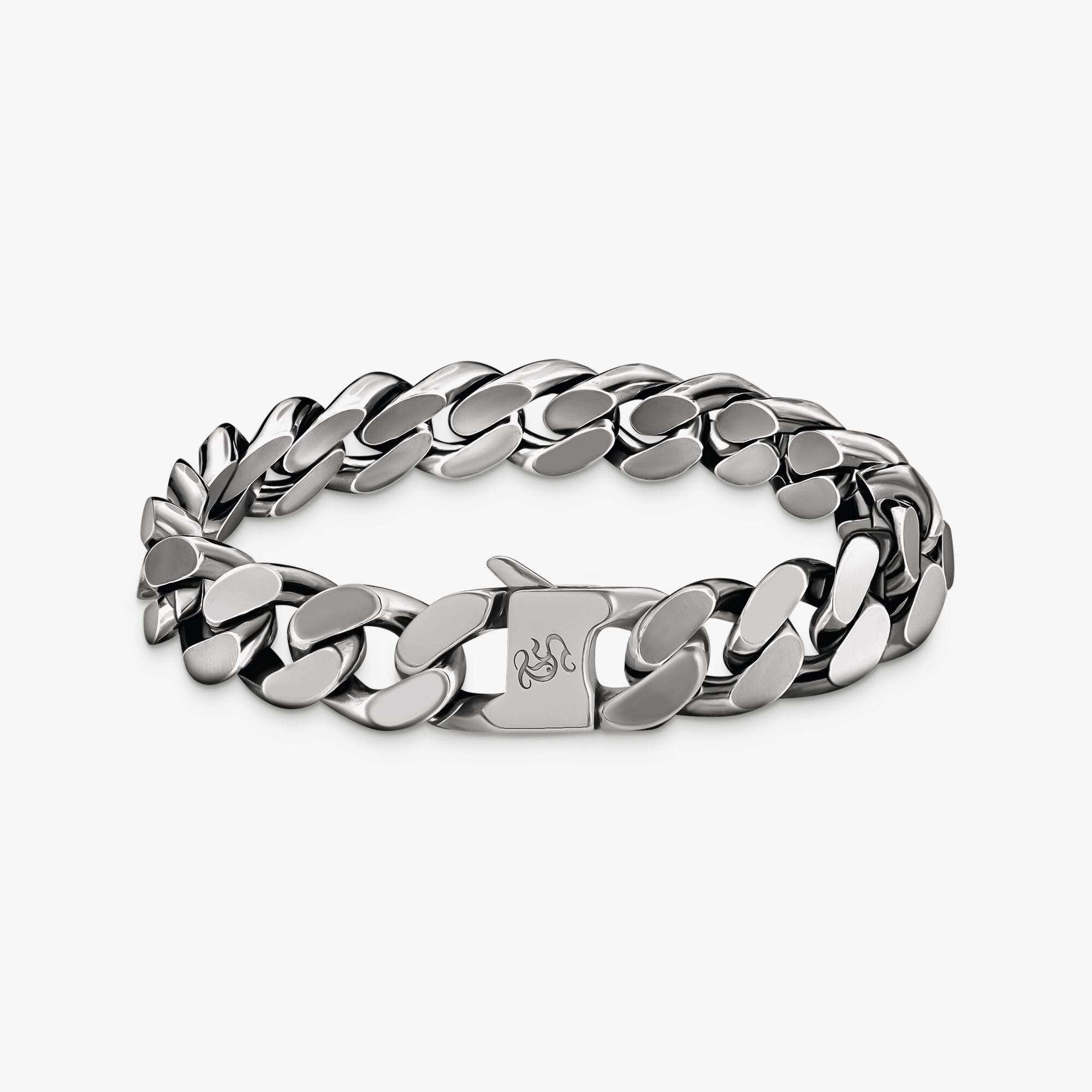THOMAS SABO Panzerarmband 12 mm Silber, Sterlingsilber geschwärzt, Größe: 20 cm, Unisex