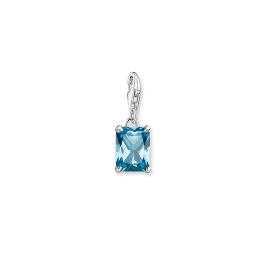 Charm pendant large blue stone from the  collection in the THOMAS SABO online store