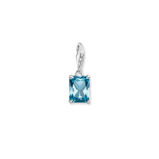 Charm pendant large blue stone from the  collection in the THOMAS SABO online store