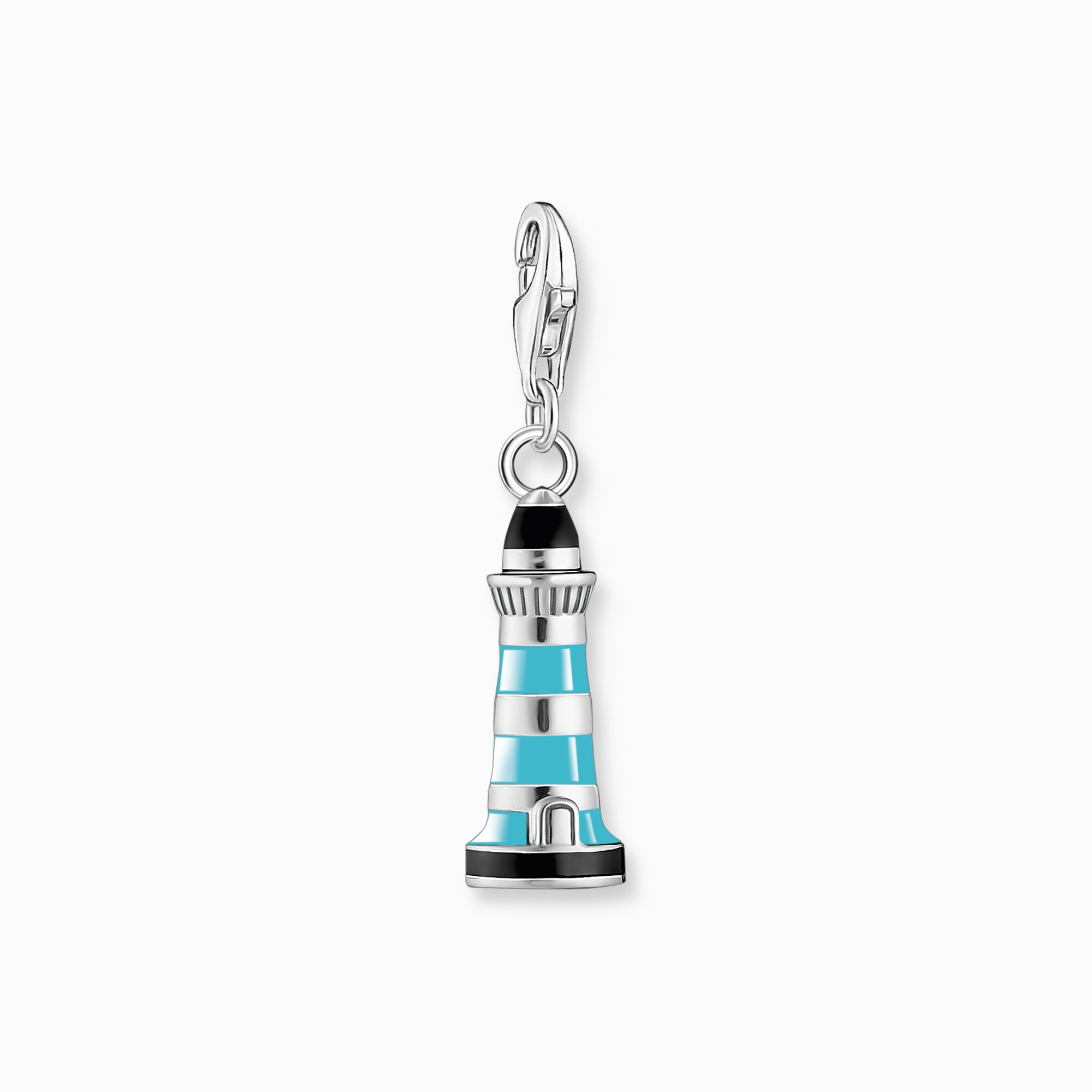 Charm-Anh&auml;nger t&uuml;rkiser Leuchtturm Silber aus der Charm Club Kollektion im Online Shop von THOMAS SABO