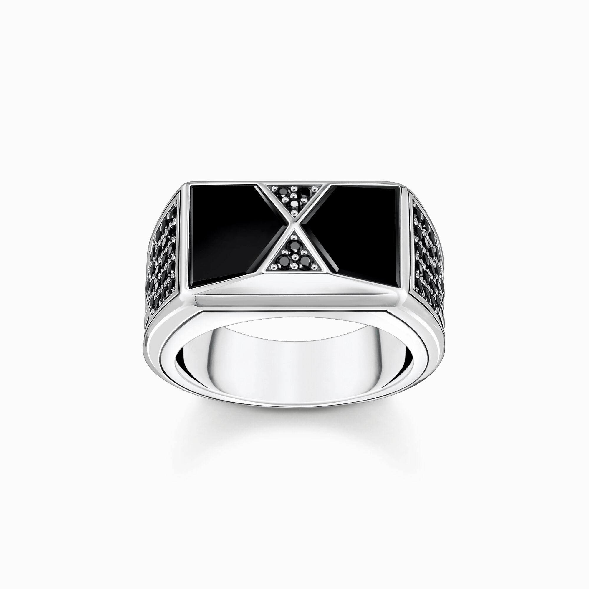 Ring with black onyx and black stones silver from the  collection in the THOMAS SABO online store