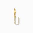 Colgante Charm letra U con piedras blancas chapado en oro de la colección Charm Club en la tienda online de THOMAS SABO