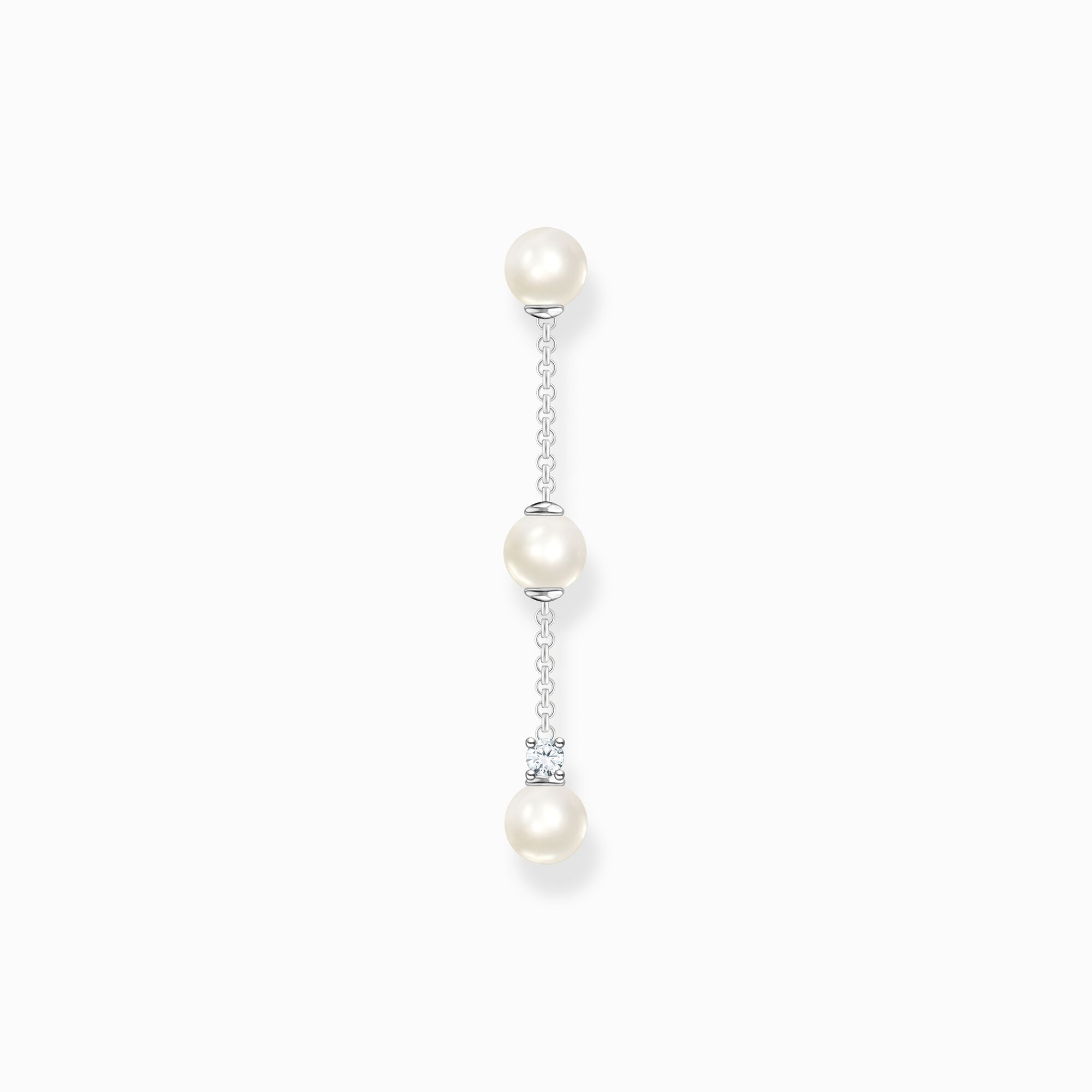 Einzel Ohrring Perlen mit wei&szlig;em Stein silber aus der Charming Collection Kollektion im Online Shop von THOMAS SABO