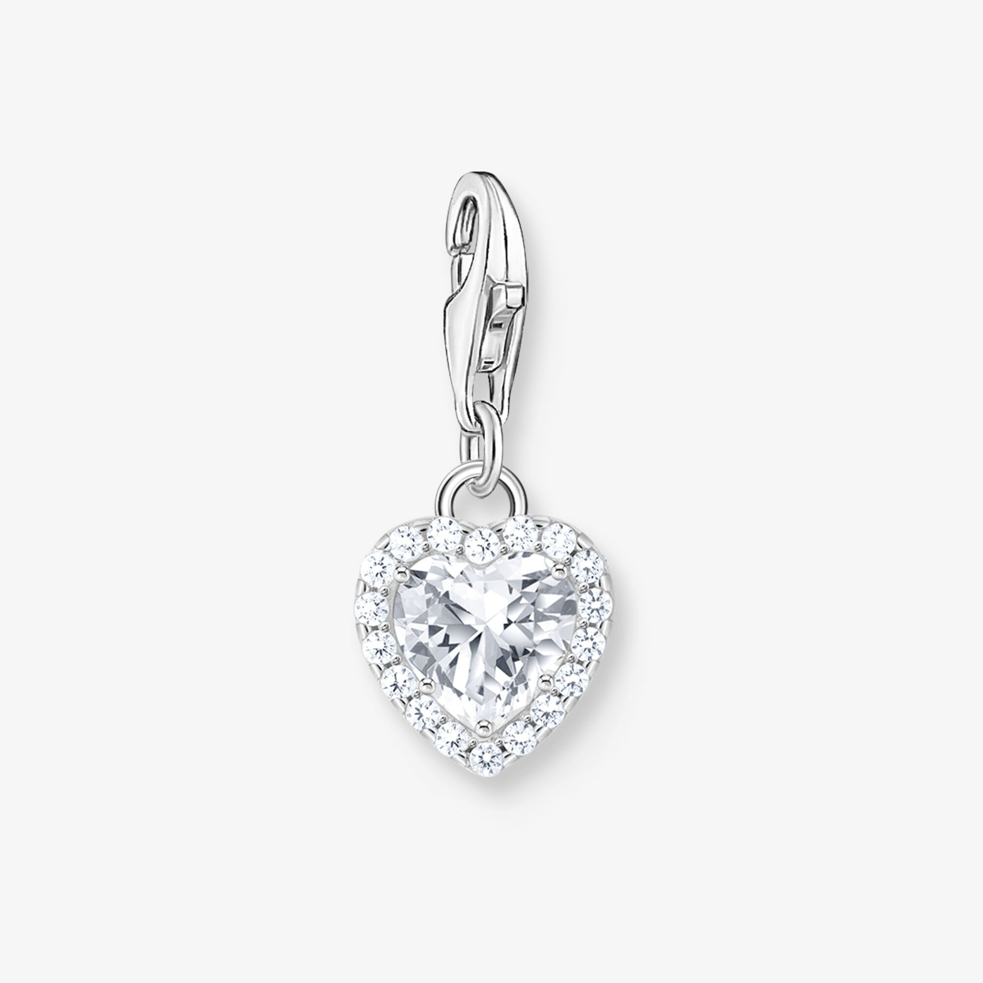 THOMAS SABO Charm-Anhänger Herz Weiß Silber, Sterlingsilber, Größe: one size, Damen