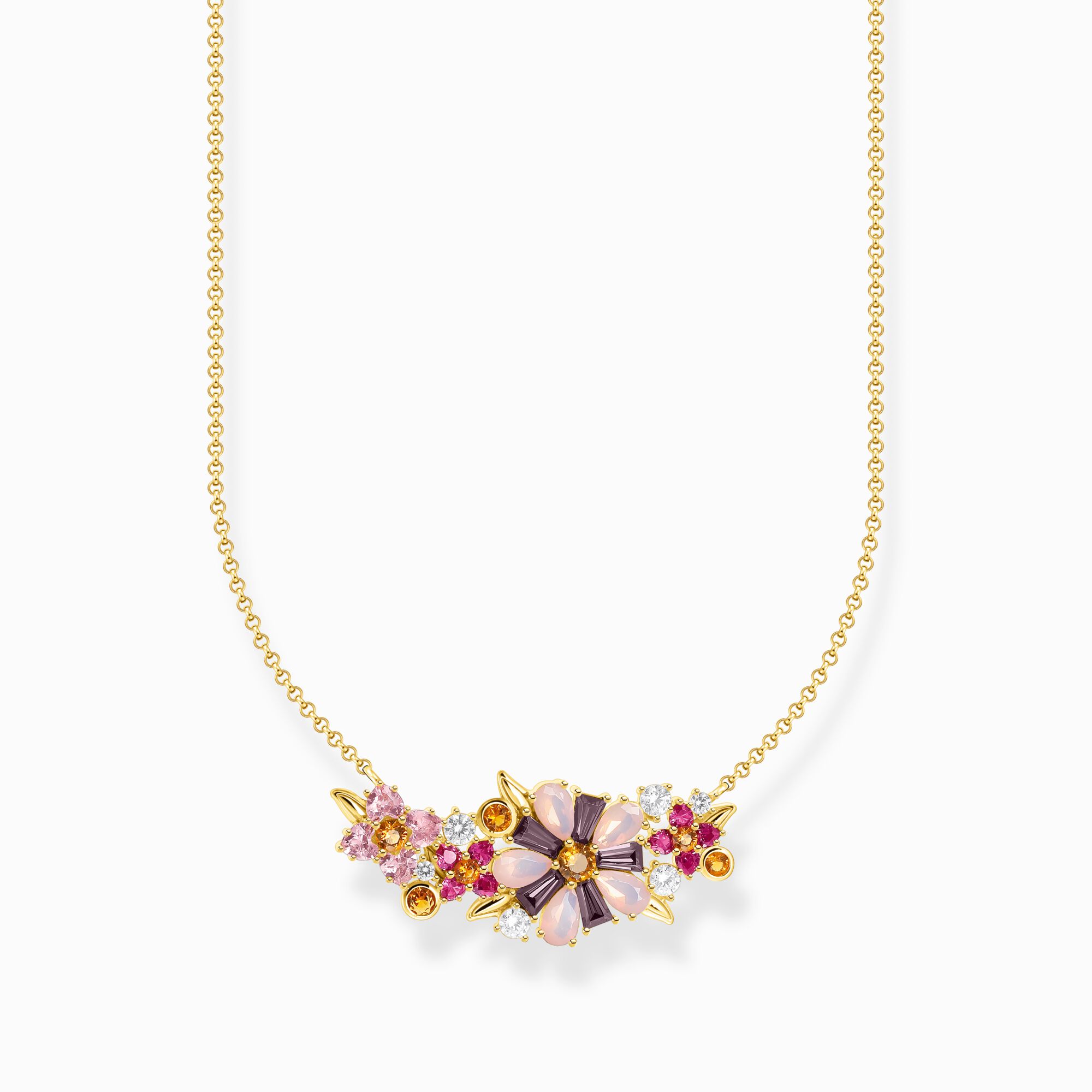 Necklace flowers colourful stones gold from the  collection in the THOMAS SABO online store
