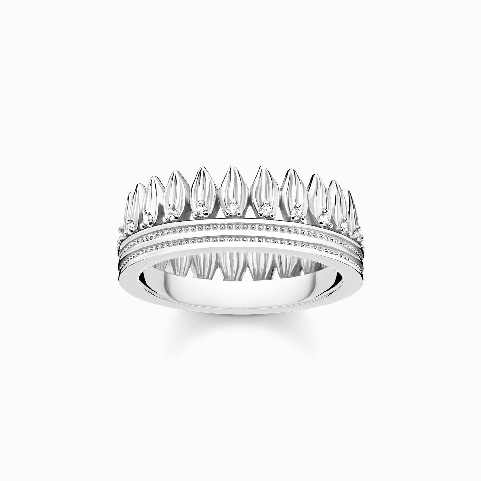 Ring Krone Bl&auml;tter silber aus der  Kollektion im Online Shop von THOMAS SABO