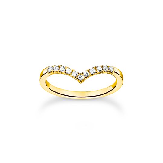 Anillo forma de V con piedras blancas oro de la colección Charming Collection en la tienda online de THOMAS SABO