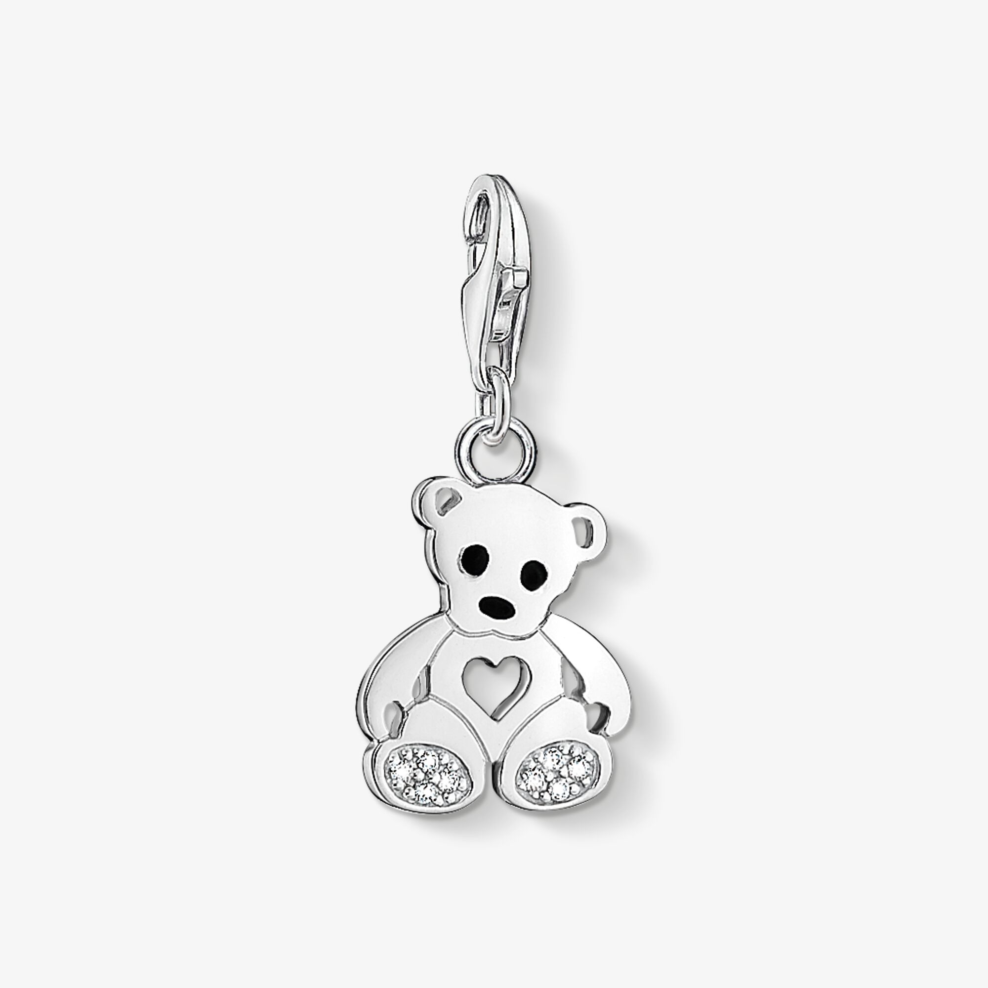 THOMAS SABO Charm-Anhänger Teddybär mit Herz, Sterlingsilber, Größe: one size, Damen