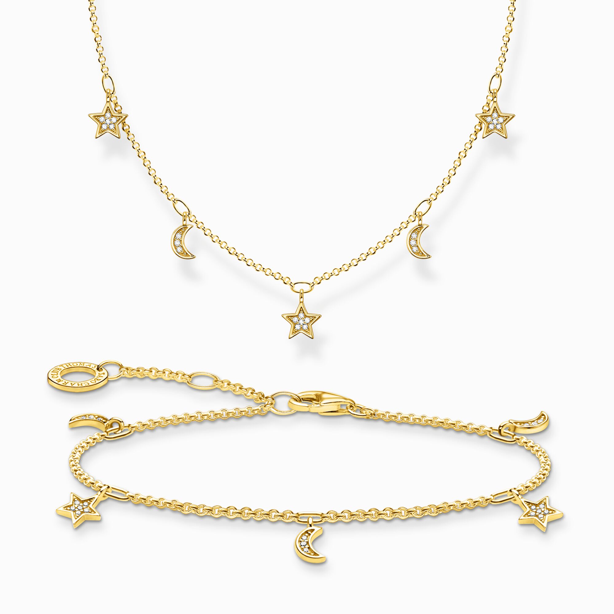 Jewellery set moon &amp; stars gold from the  collection in the THOMAS SABO online store