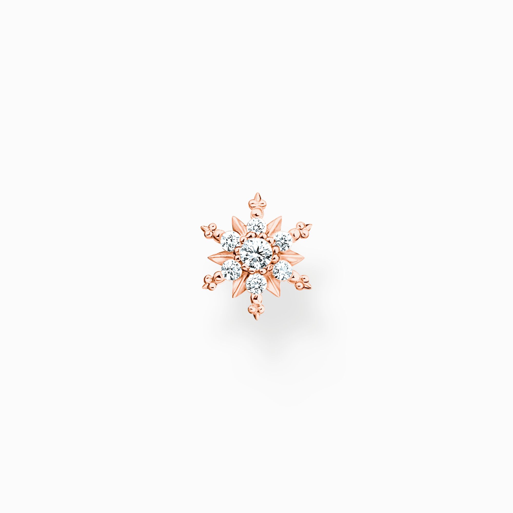 SABO | stud rosé Single earring: THOMAS snowflake, plating