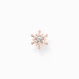 Single ear stud snowflake with white stones rose gold from the Charming Collection collection in the THOMAS SABO online store