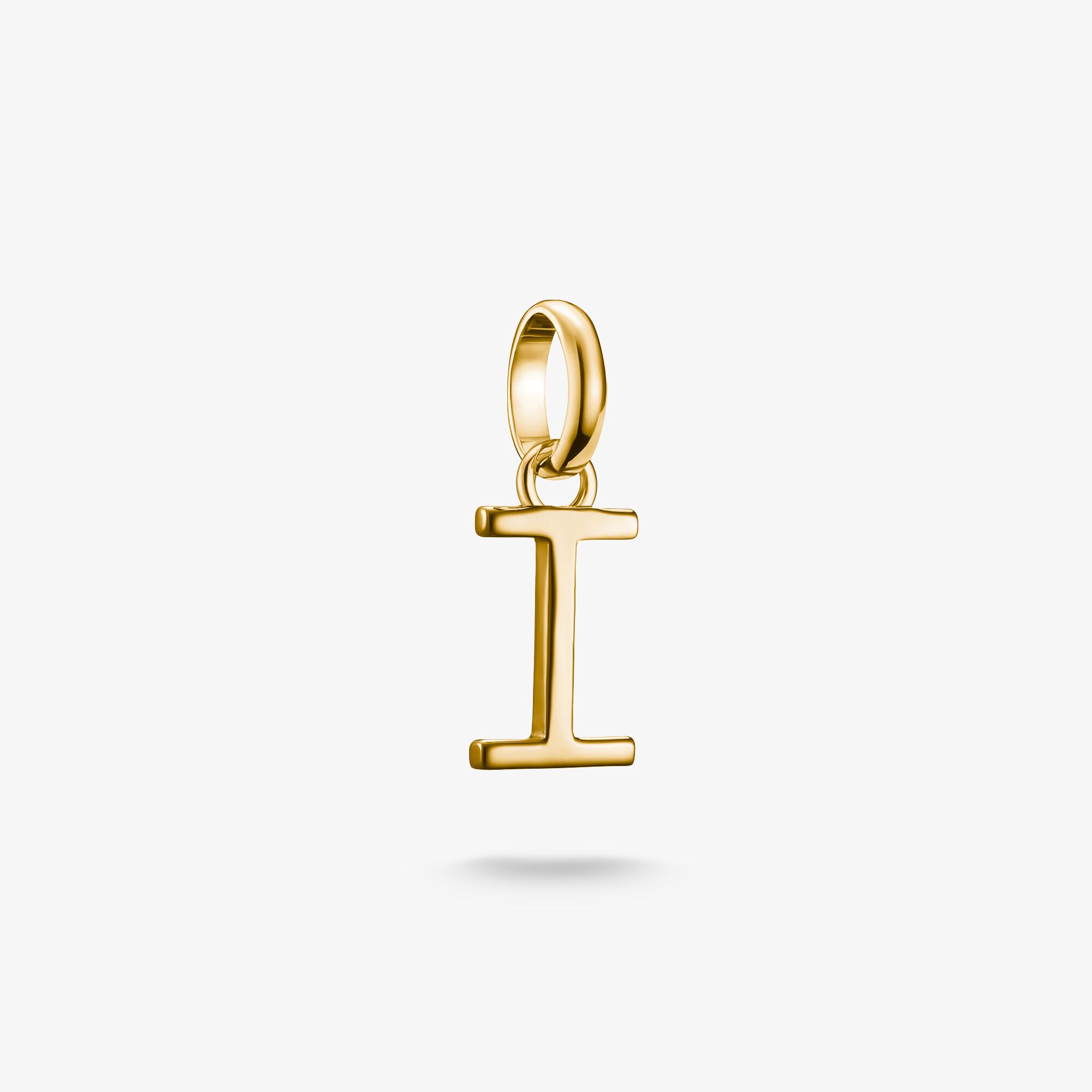 THOMAS SABO Pendentif Charm lettre I Connect plaqué or, Argent sterling doré or jaune, Taille: one size, femme