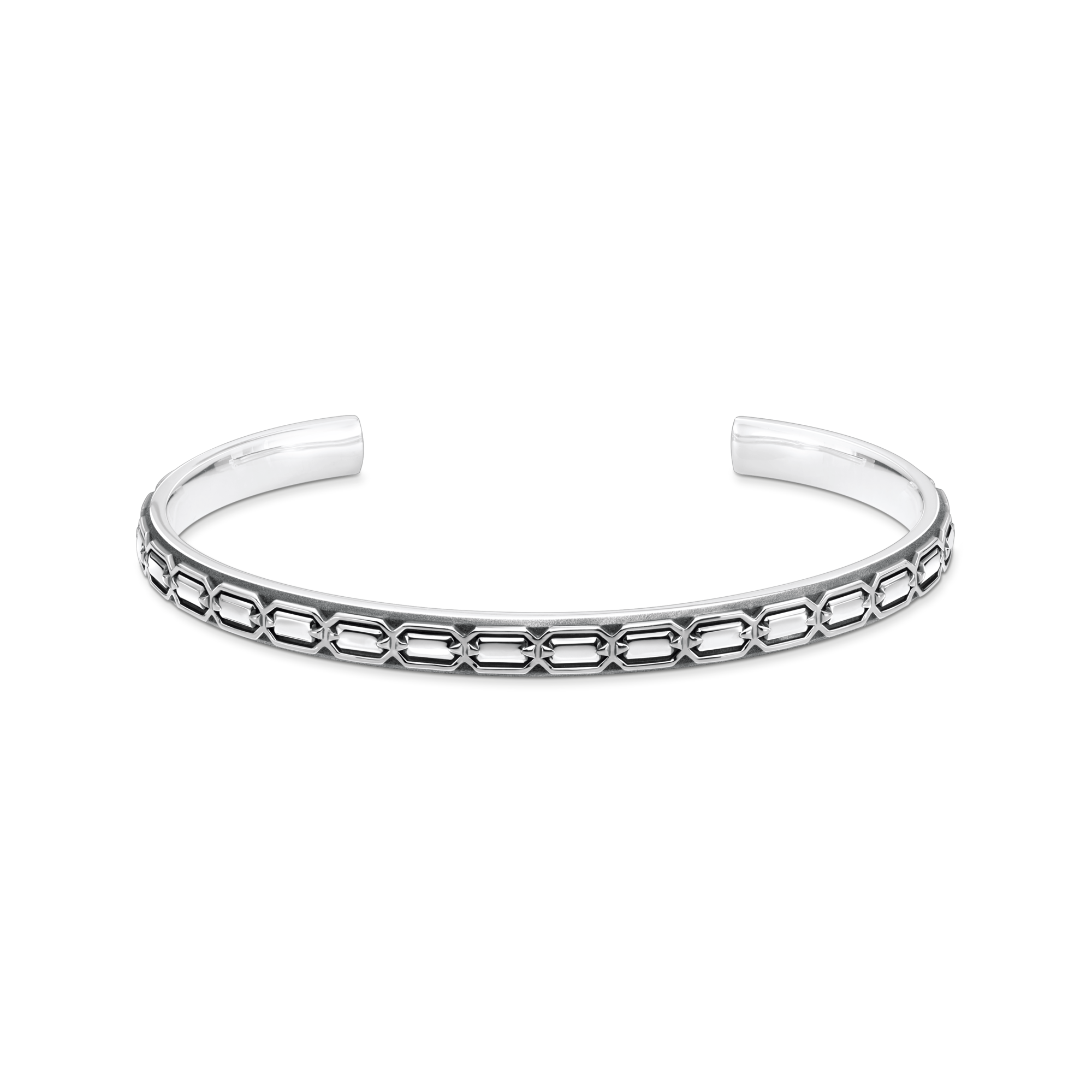 Thomas Sabo Armreif schmal Krokodilpanzer Silber geschwärzt silberfarben AR112-637-21-L16