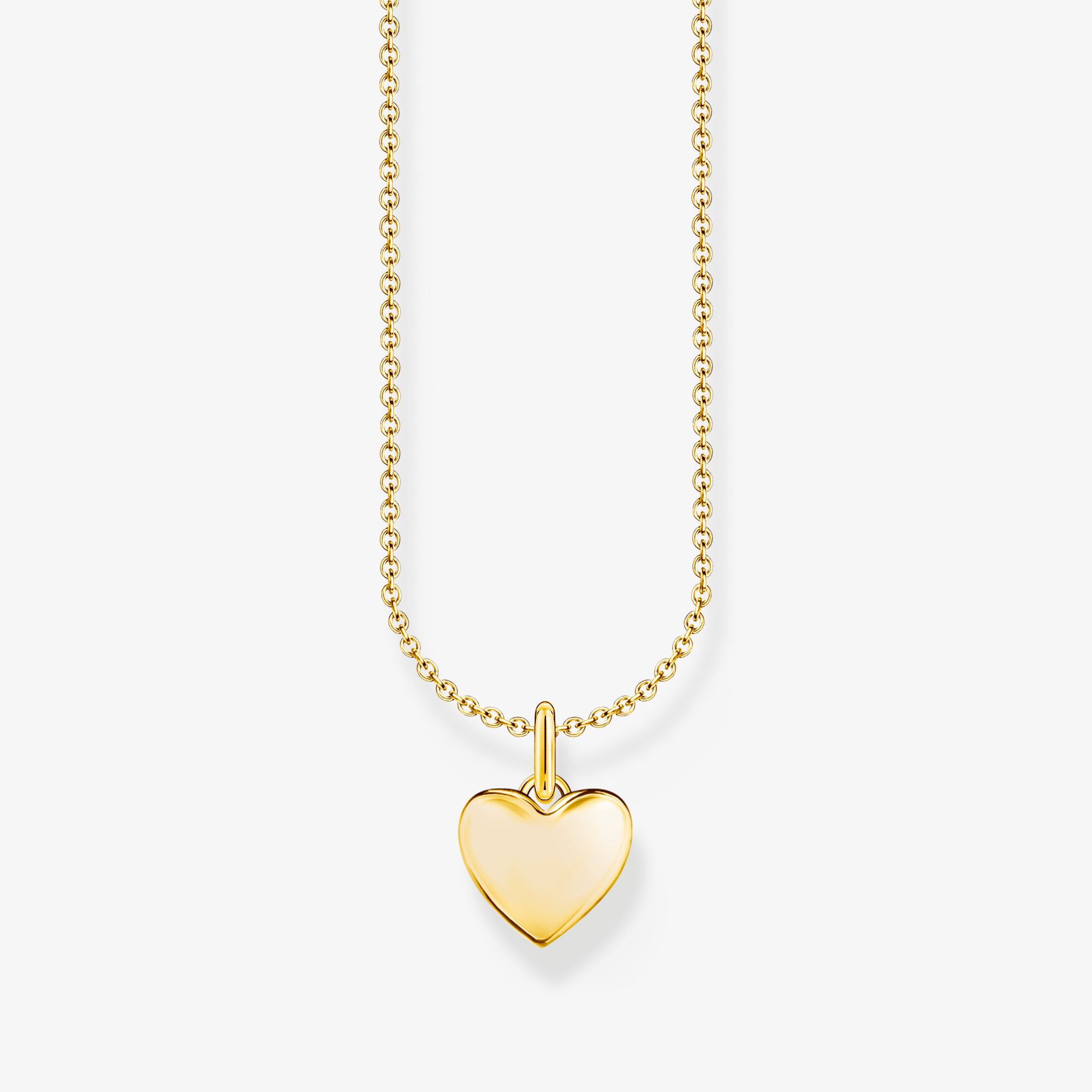 THOMAS SABO Chaîne à breloque cœur, dorée, Argent sterling doré or jaune, Taille: 45 cm, femme