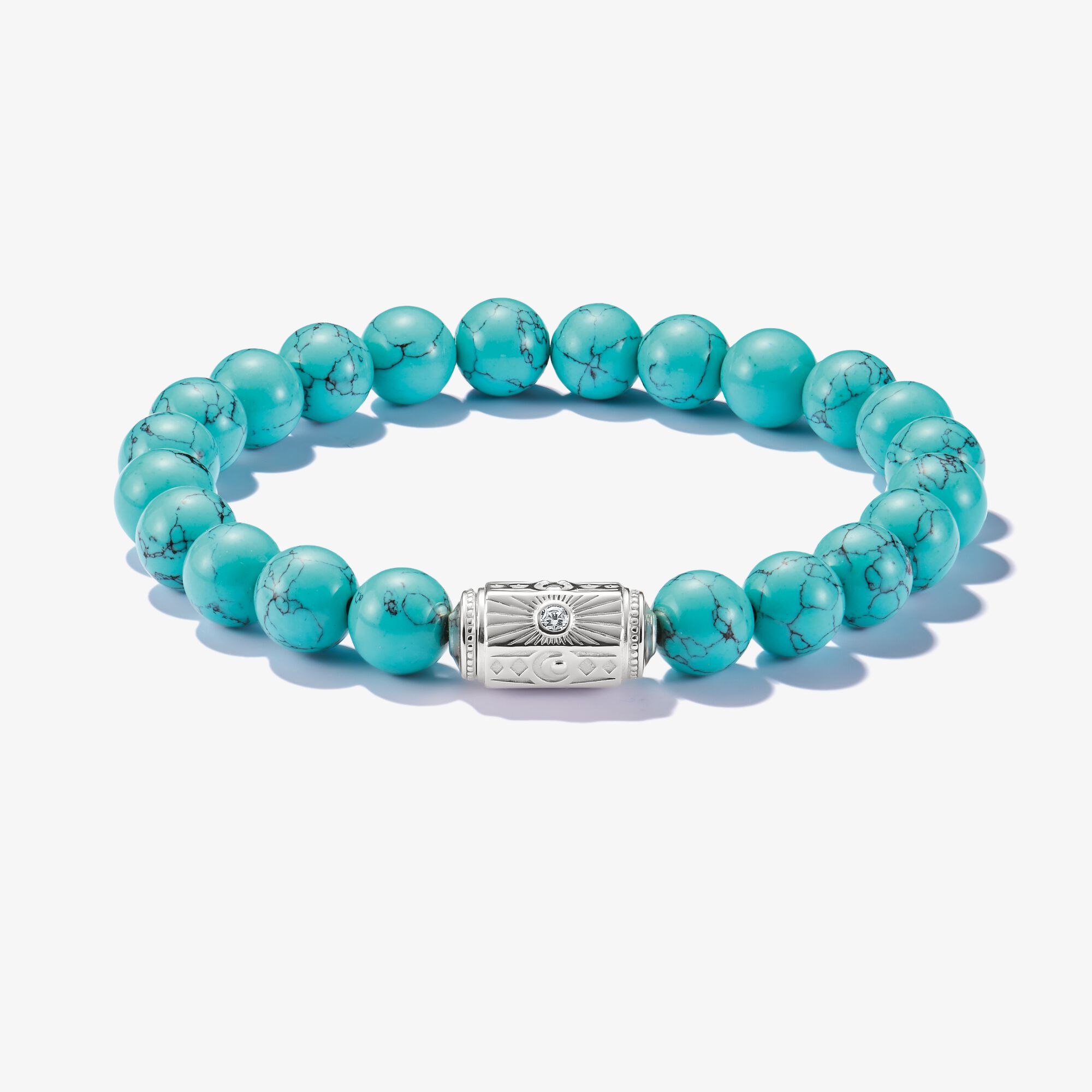 THOMAS SABO Bracelet beads turquoise argent, Argent sterling, Taille: 19 cm, femme