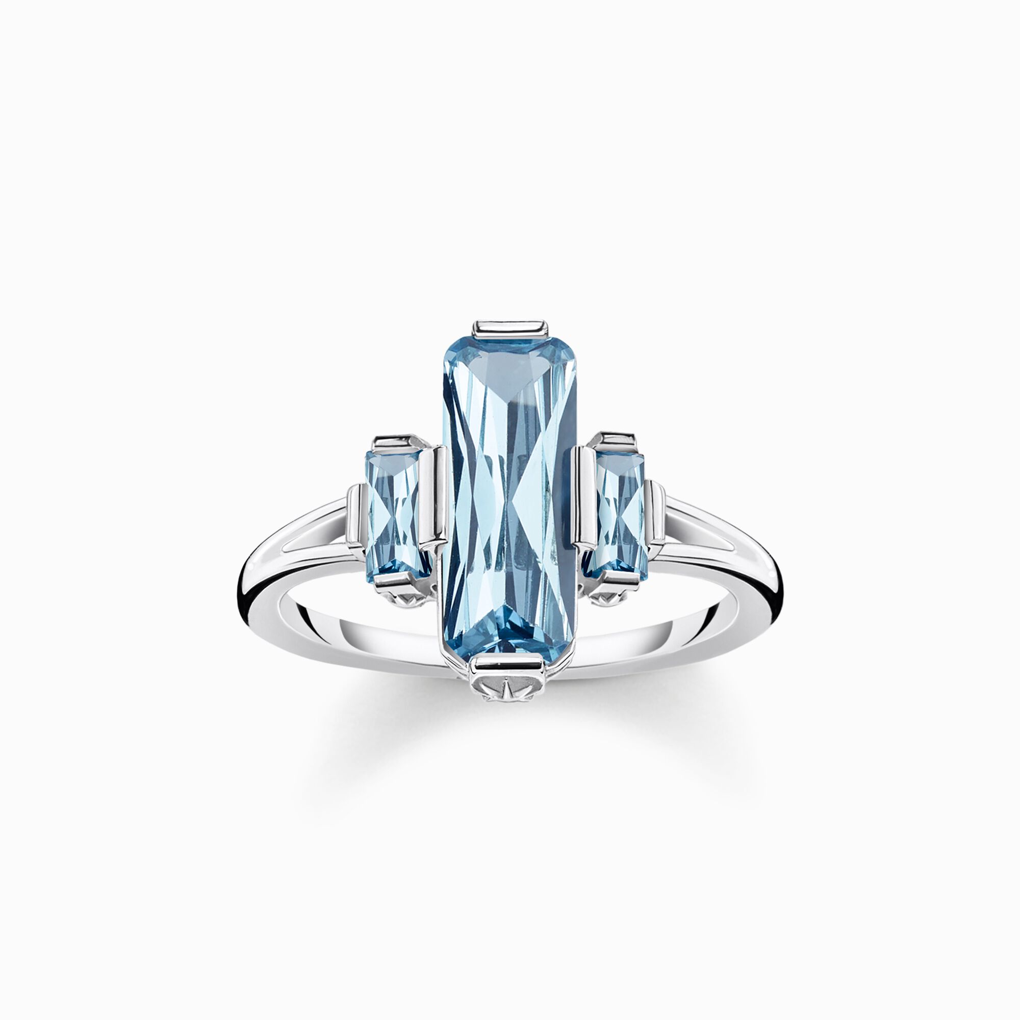 Ring with aquamarine-coloured stones silver from the  collection in the THOMAS SABO online store