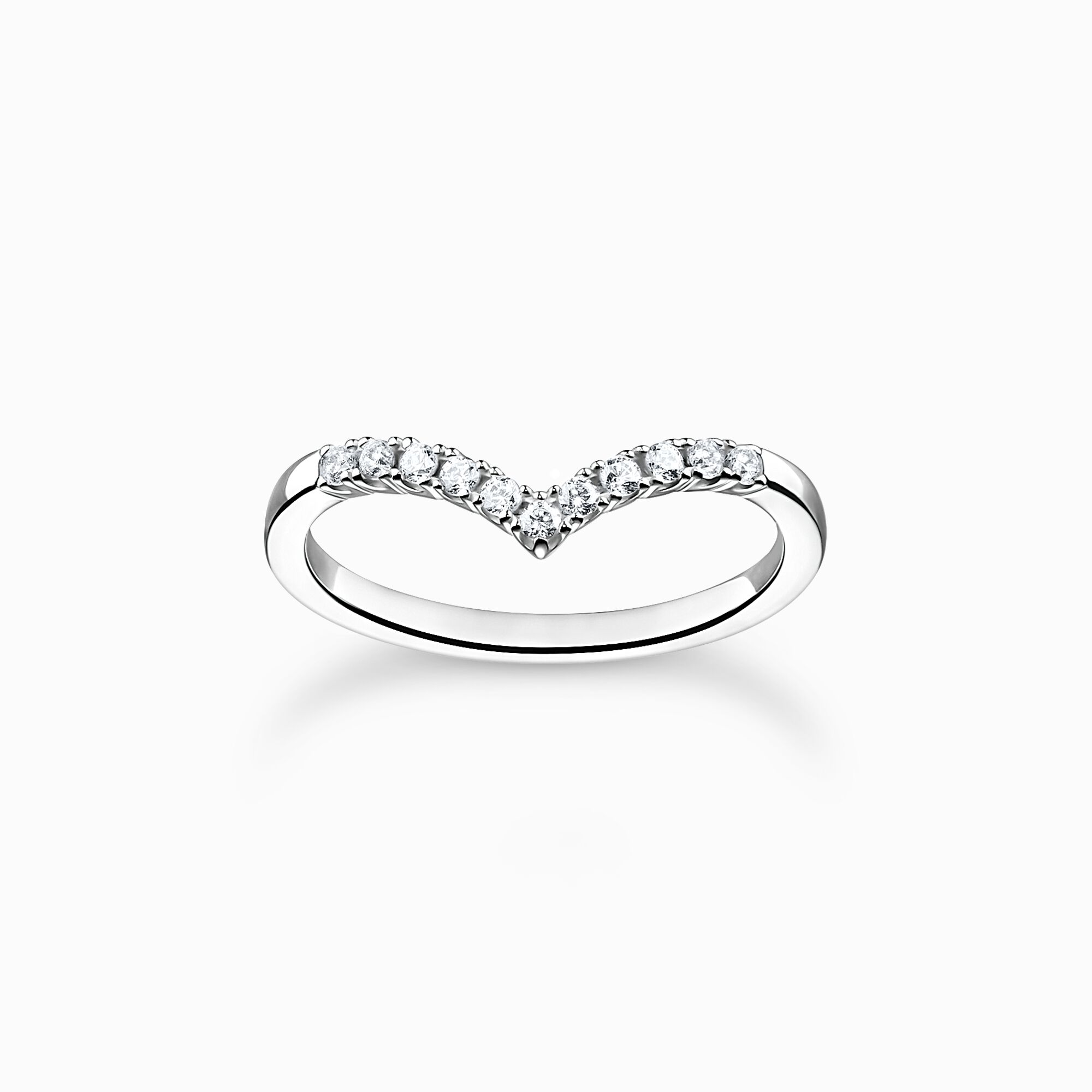 Ring V-Form mit wei&szlig;en Steinen silber aus der Charming Collection Kollektion im Online Shop von THOMAS SABO
