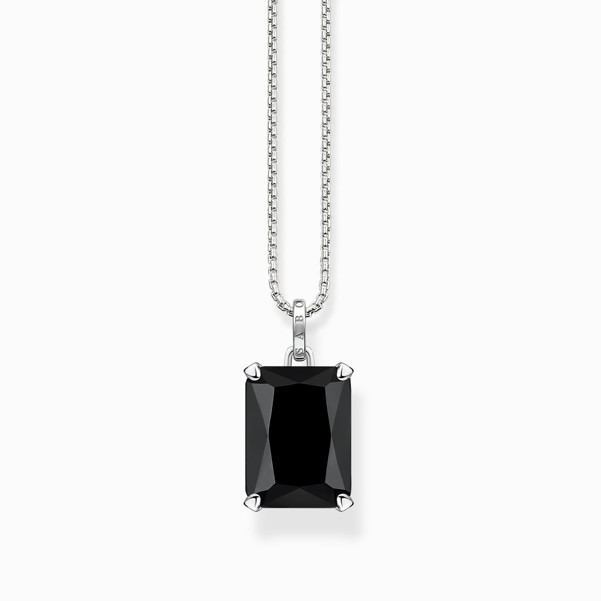 Kette mit gro&szlig;em schwarzen Stein Silber aus der  Kollektion im Online Shop von THOMAS SABO
