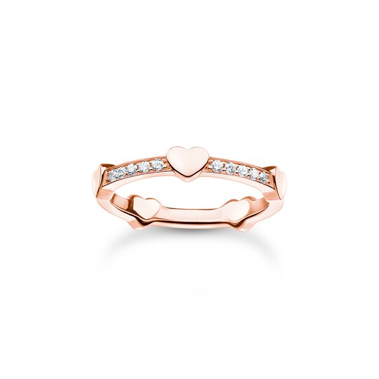 Anillo pav&eacute; con corazones oro rosado de la colección Charming Collection en la tienda online de THOMAS SABO