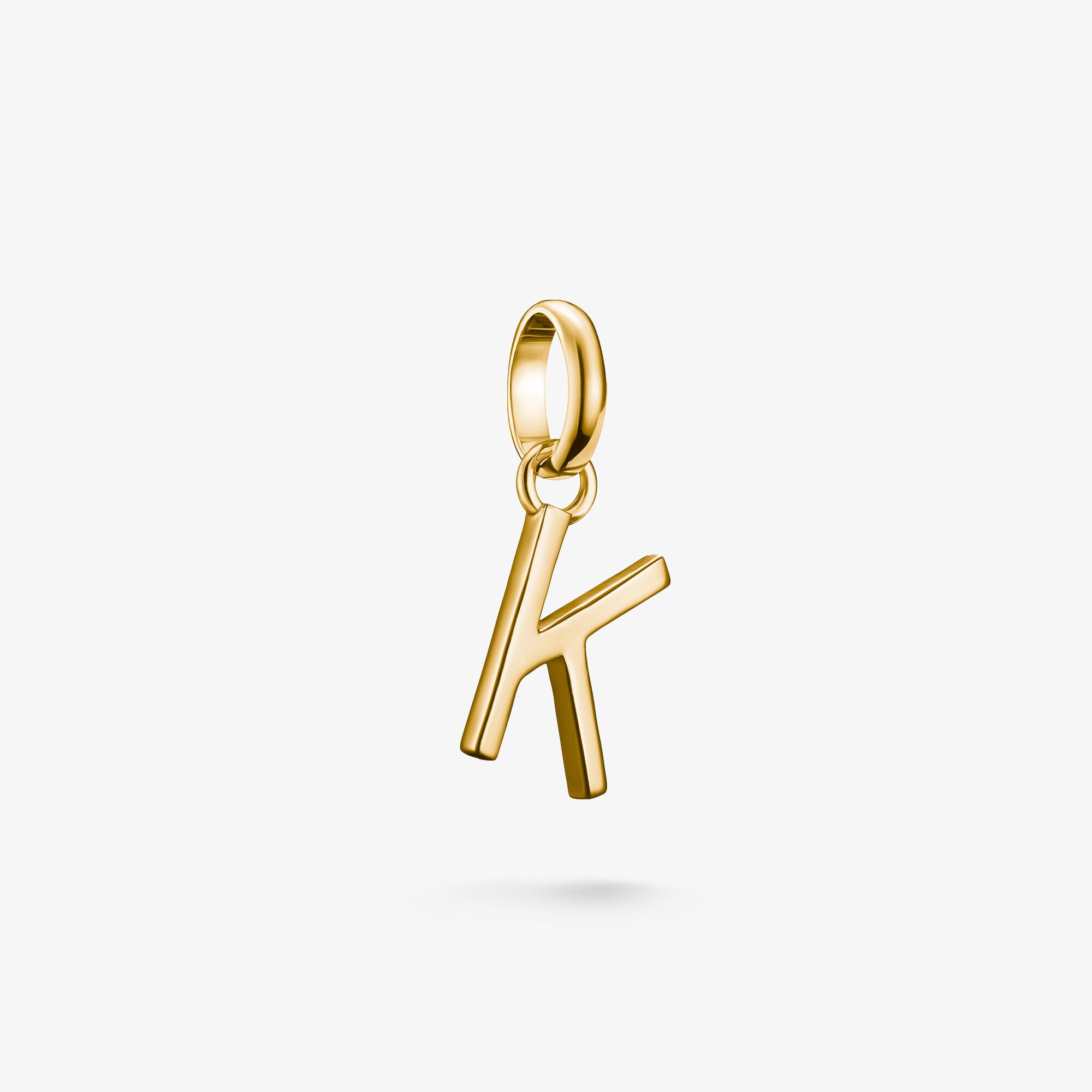 THOMAS SABO Pendentif Charm lettre K Connect plaqué or Argent sterling doré or jaune, Taille: one size, pour femme