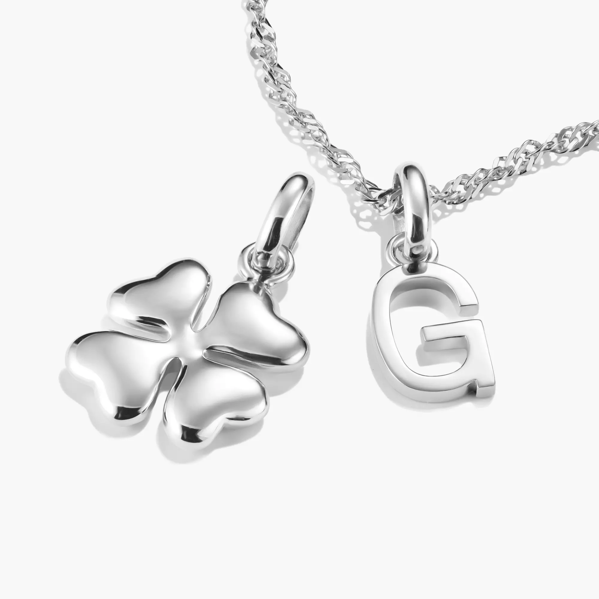 Charm pendant lucky clover in 3D Connect silver | THOMAS SABO