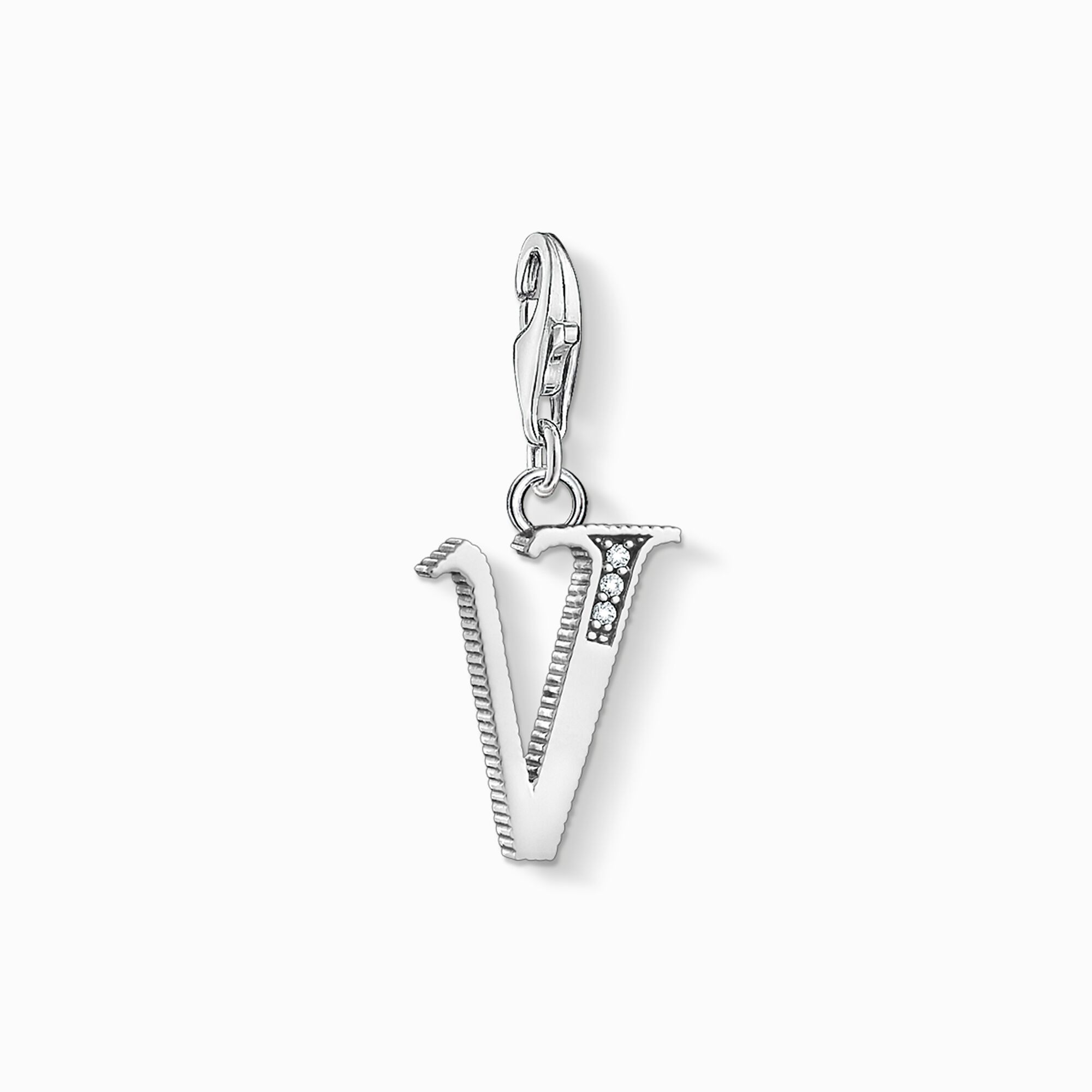 Charm-h&auml;ngsmycke bokstaven V silver ur kollektionen Charm Club i THOMAS SABO:s onlineshop
