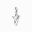Charm pendant letter V  silver from the Charm Club collection in the THOMAS SABO online store