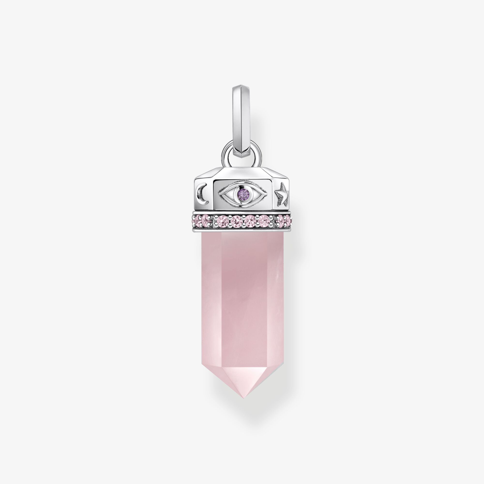 THOMAS SABO Pendentif en argent avec cristal de quartz rose, Argent sterling, Taille: one size, femme