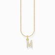 Gold-plated necklace with letter pendant M and white zirconia from the Charming Collection collection in the THOMAS SABO online store