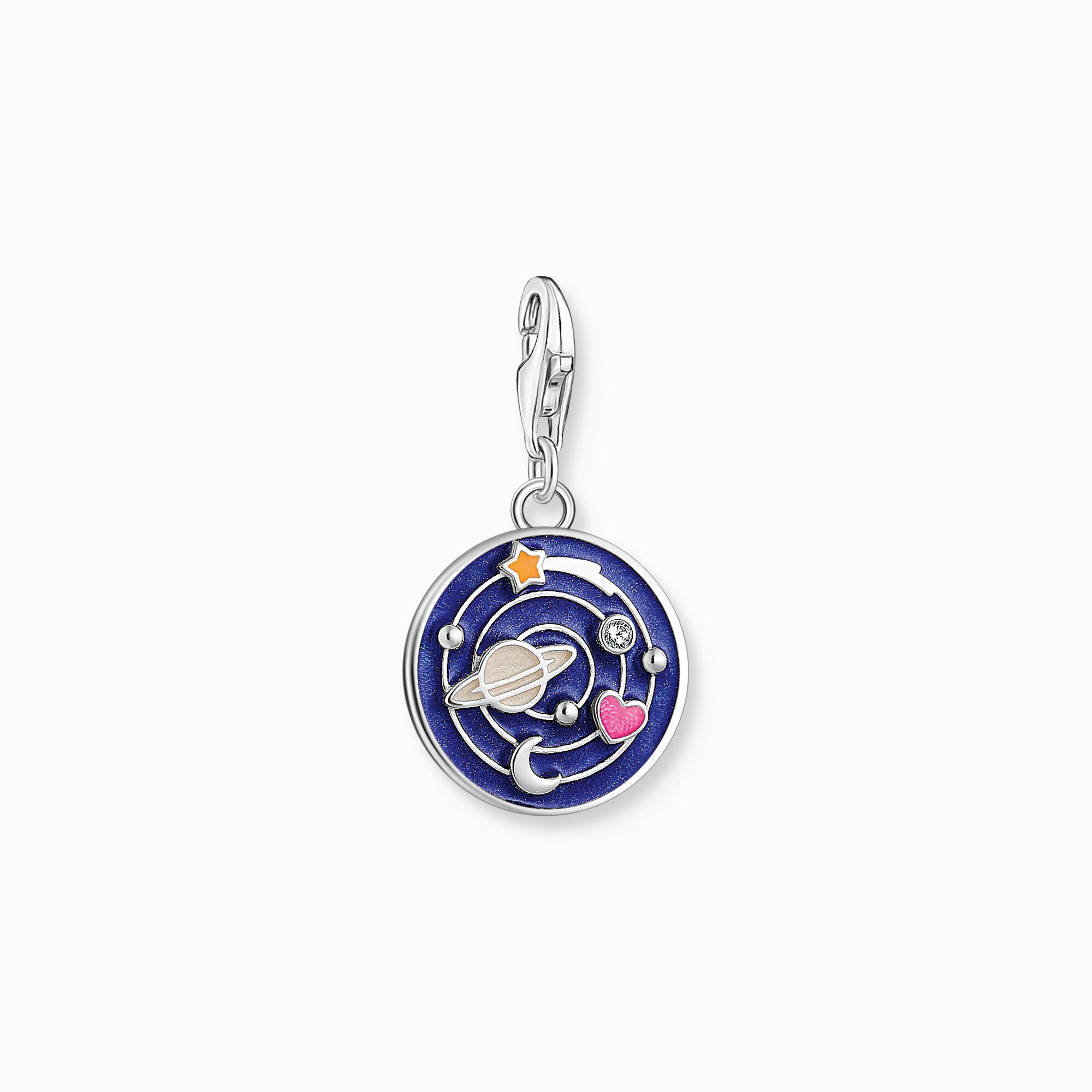 Charm pendant galaxy with cold enamel in various colours silver blackened from the Charm Club collection in the THOMAS SABO online store