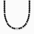 Kette mit schwarzen Onyx-Beads Silber aus der  Kollektion im Online Shop von THOMAS SABO