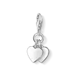 Charm pendant two hearts