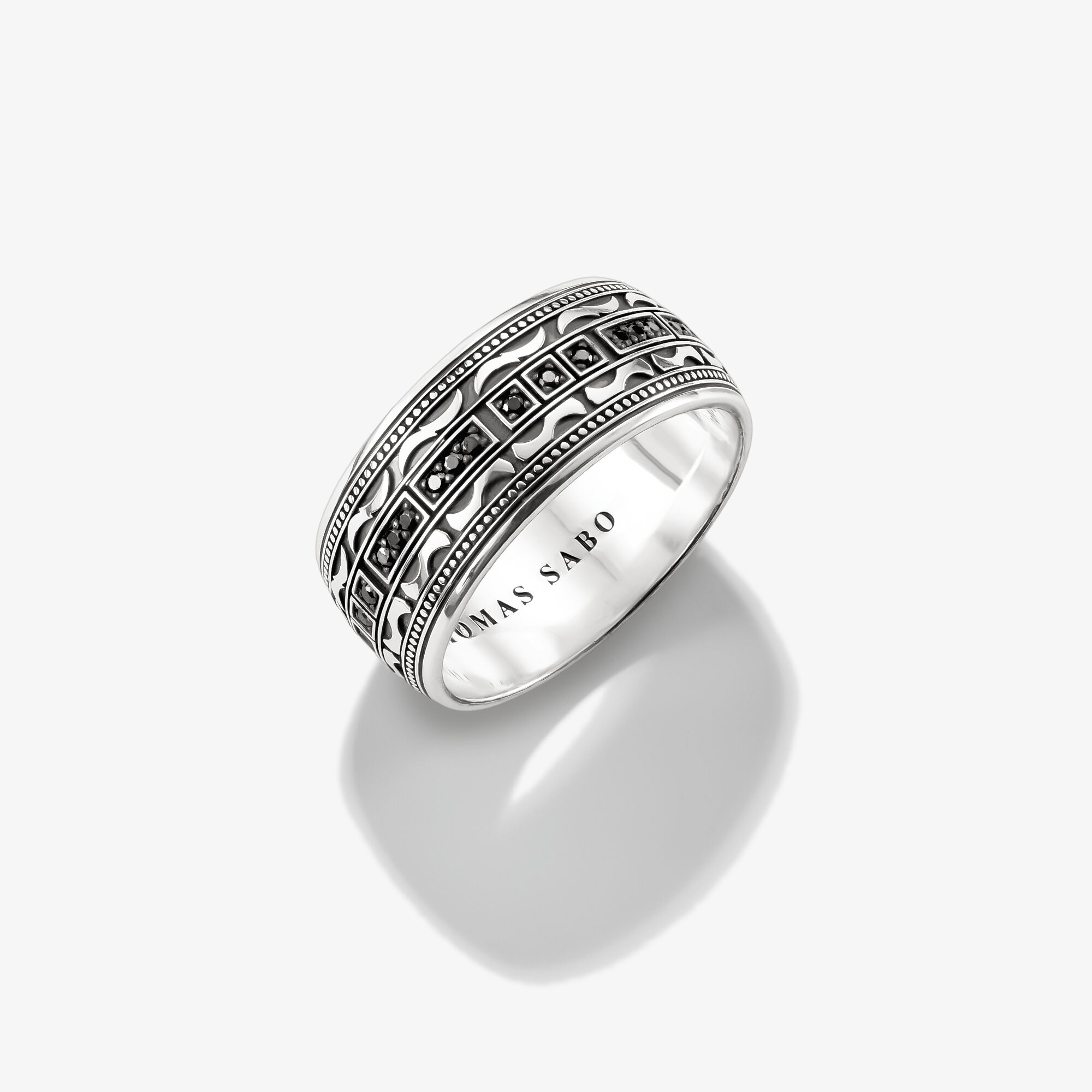 THOMAS SABO Bague anneau large zirconium Wild Horses chevaux sauvages argent Argent sterling, Taille: 60, Unisex