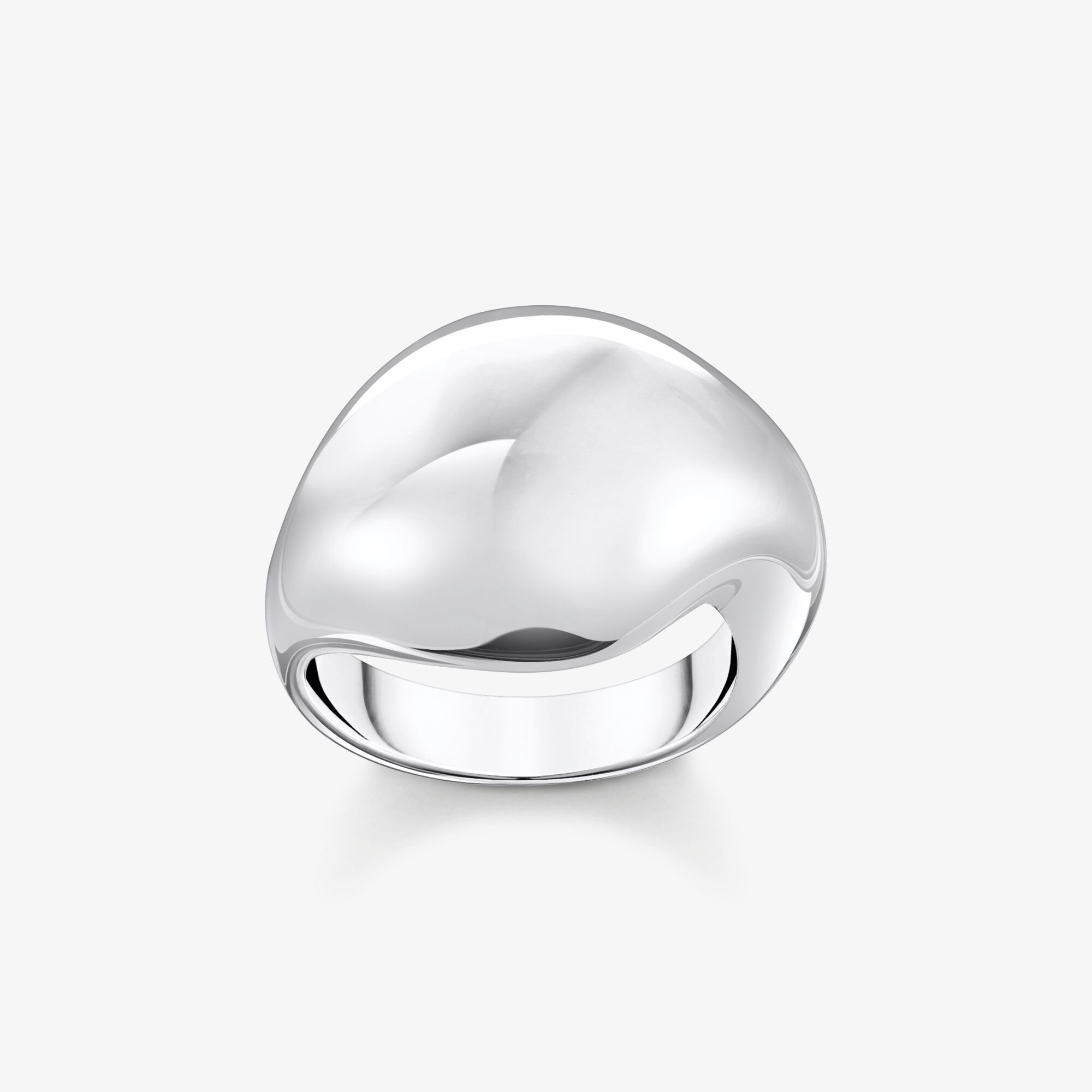 THOMAS SABO Bague en argent en forme de goutte organique, Argent sterling, Taille: 54, femme