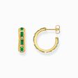 Yellow-gold plated hoop earrings with green stones from the  collection in the THOMAS SABO online store