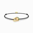 Bracelet textile noir et anneaux plaqu&eacute;s or, gemmes multicolores de la collection  dans la boutique en ligne de THOMAS SABO