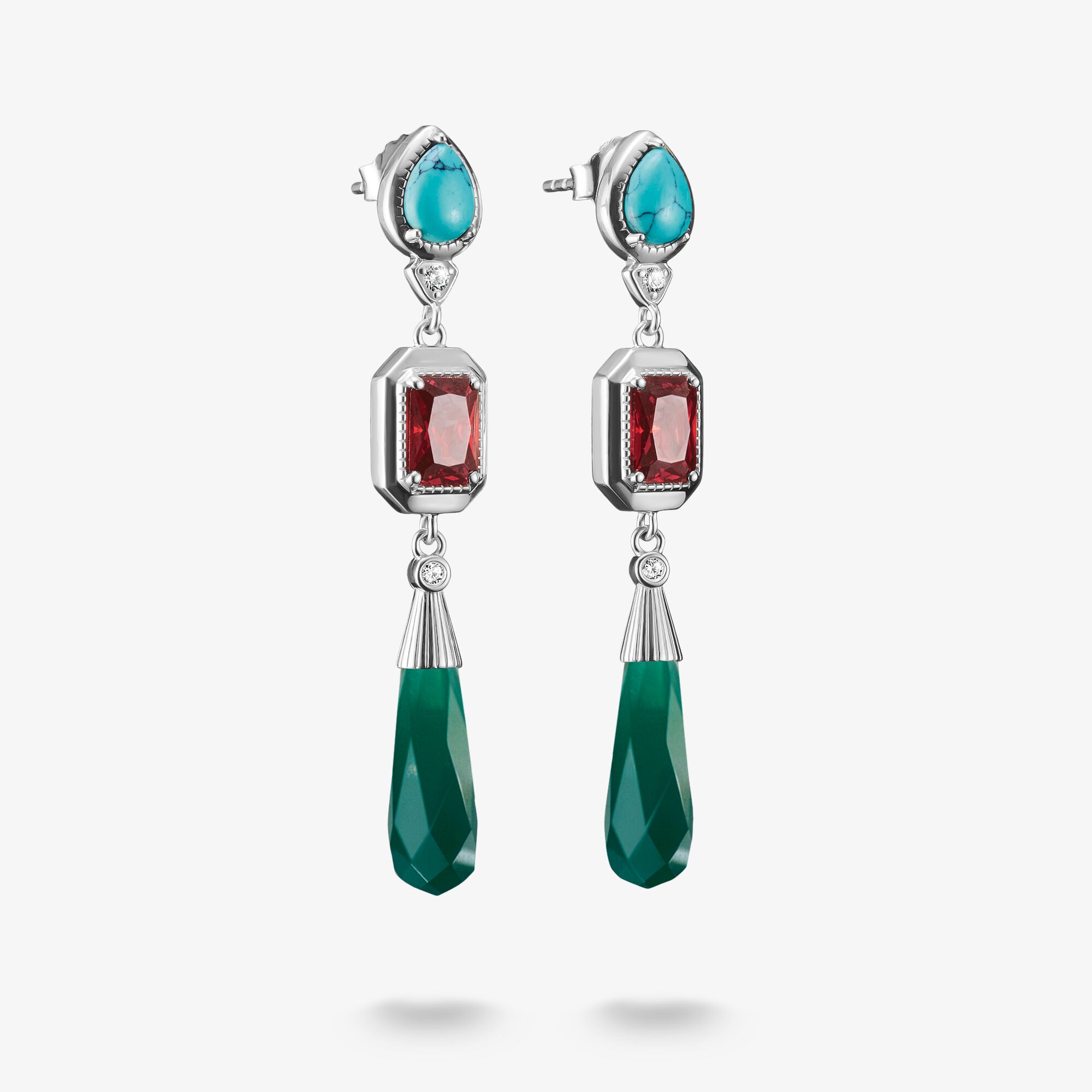 THOMAS SABO Ohrringe bunte Steine Elyndra Silber, Sterlingsilber, Größe: one size, Damen