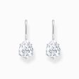 Silver earrings with white drop-shaped zirconia from the  collection in the THOMAS SABO online store