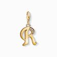 Charm-h&auml;ngsmycke bokstaven R guld ur kollektionen Charm Club i THOMAS SABO:s onlineshop