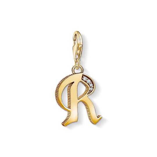 Charm pendant letter R gold from the Charm Club collection in the THOMAS SABO online store
